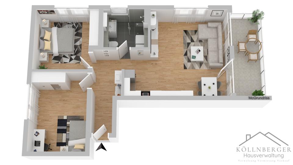 Etagenwohnung Untergriesbach - 3 Zimmer, 75 m&sup2;, 695&euro; | Angebot:26393675