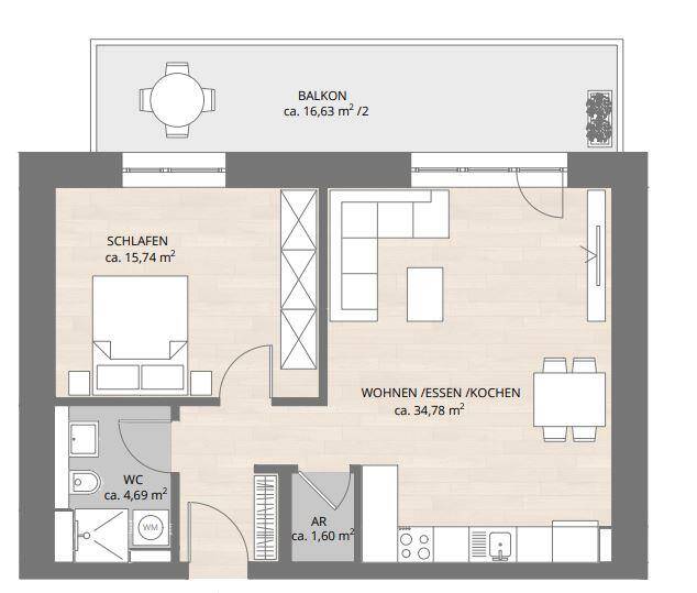 Etagenwohnung Fürth Innenstadt - 2 Zimmer, 65 m&sup2;, 1.121&euro; | Angebot:25734909