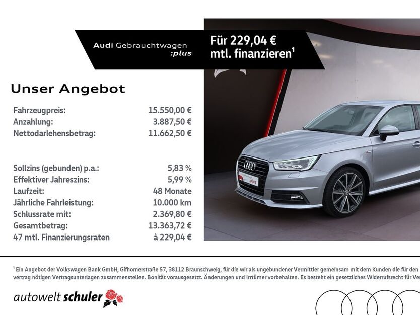 Audi A1 65.672 km 15.550 € Villingen-Schwenningen 78052
