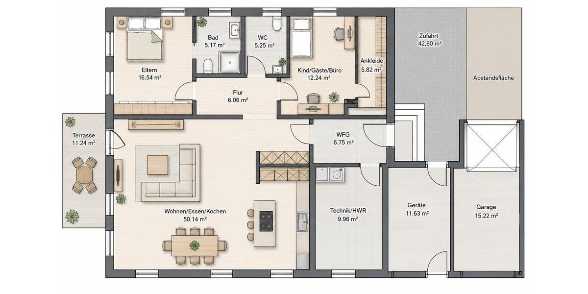 Bungalow Grünwald - 4 Zimmer, 130 m&sup2;, 579.000&euro; | Angebot:27209527