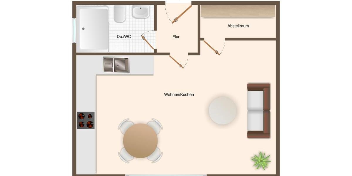 Etagenwohnung Meppen - 1 Zimmer, 28 m&sup2;, 500&euro; | Angebot:26679160