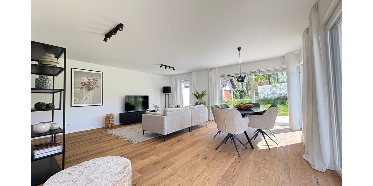 Bezugsfertig! Design Neubau Chalet-Haushälfte mit Doppelgarage und Loisachblick - Doppelhaushälfte Wolfratshausen Farchet | Angebot:26478547