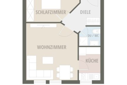 Wohnung Mainz Mombach - 2 Zimmer, 43 m&sup2;, 1.300&euro; | Angebot:24976224