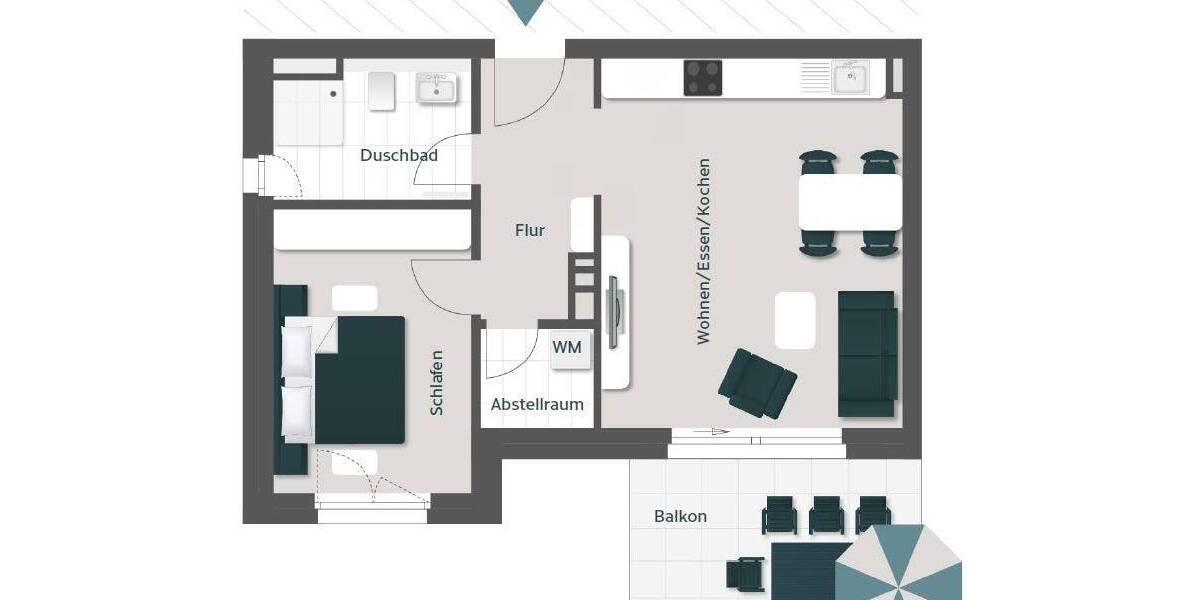 Etagenwohnung Bad Säckingen - 2 Zimmer, 56 m&sup2;, 327.000&euro; | Angebot:25996466