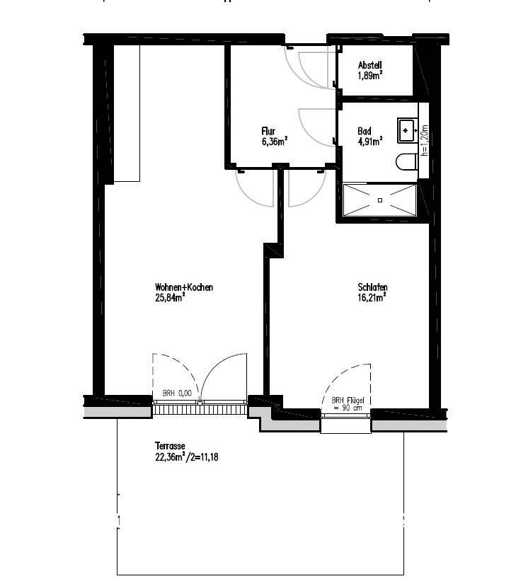 Helle 2-Zimmer-Wohnung mit Terrasse, moderne Neubau-Ausstattung mit Echtholzparkett + Einbauküche