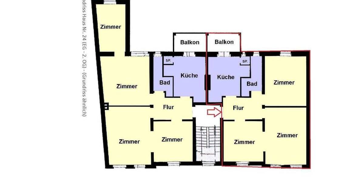 Etagenwohnung Hildesheim Ost - 3 Zimmer, 73 m&sup2;, 630&euro; | Angebot:26909903