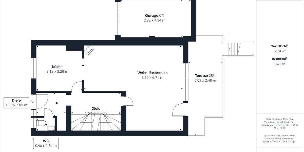 Reihenendhaus Belm / Vehrte Vehrte - 4 Zimmer, 96 m&sup2;, 229.000&euro; | Angebot:25939299