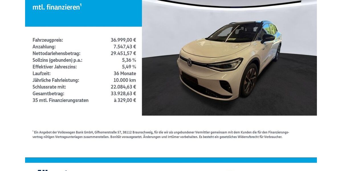 VW ID.4 35.106 km 36.999 &euro; Leinefelde-Worbis/DE 37327