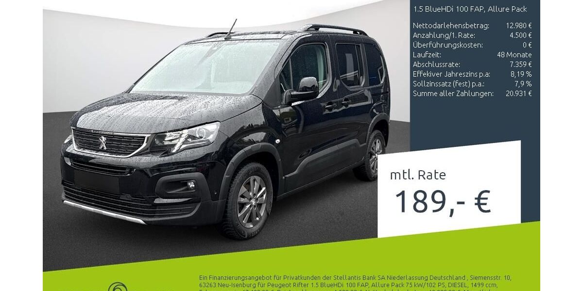 Peugeot Rifter 82.130 km 17.480 &euro; Bocholt 46395