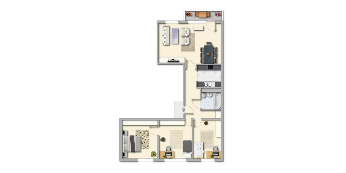 Etagenwohnung Gotha - 4 Zimmer, 72 m&sup2;, 430&euro; | Angebot:25570583