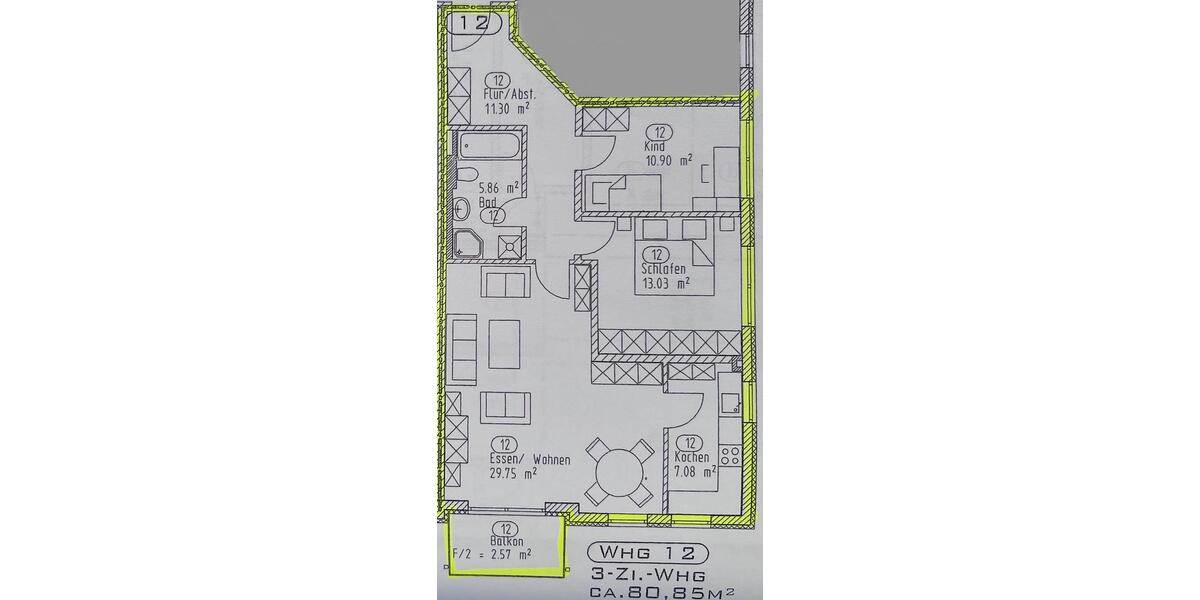Etagenwohnung Bad Abbach - 3 Zimmer, 80 m&sup2;, 370.000&euro; | Angebot:25964449