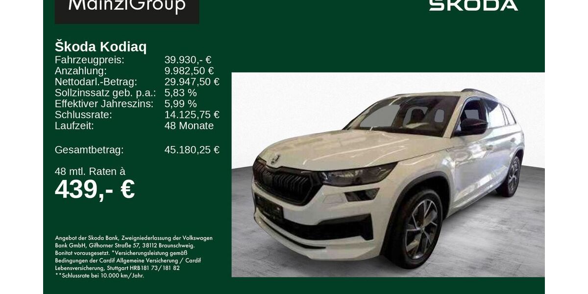Skoda Kodiaq 42.400 km 39.930 &euro; Feldkirchen/Westerham 83620