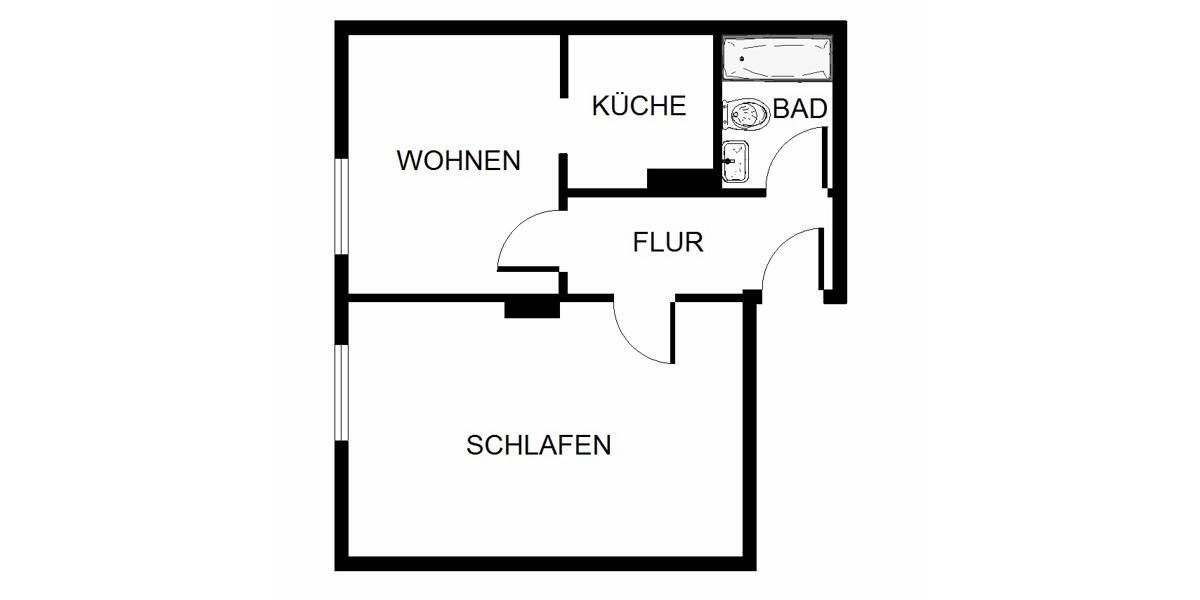 Dachgeschoßwohnung Petersberg - 3 Zimmer, 41 m&sup2;, 401&euro; | Angebot:26543122