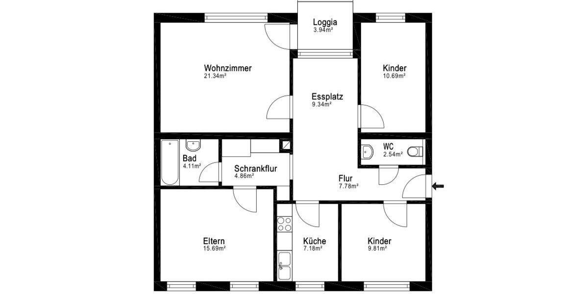 Etagenwohnung Königsbrunn - 4.5 Zimmer, 97 m&sup2;, 389.000&euro; | Angebot:27071192