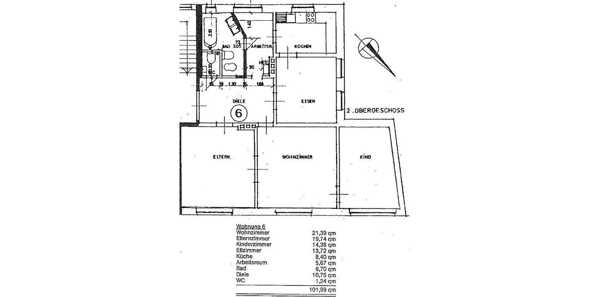 Etagenwohnung Hameln - 4 Zimmer, 102 m&sup2;, 168.000&euro; | Angebot:27094290