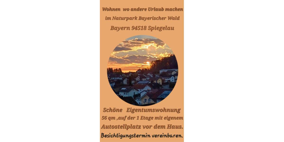 Etagenwohnung Spiegelau - 2 Zimmer, 56 m&sup2;, 110.000&euro; | Angebot:27281895