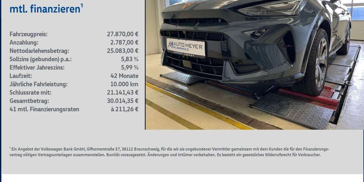 Cupra Formentor 33.698 km 27.870 &euro; Ochsenfurt 97199