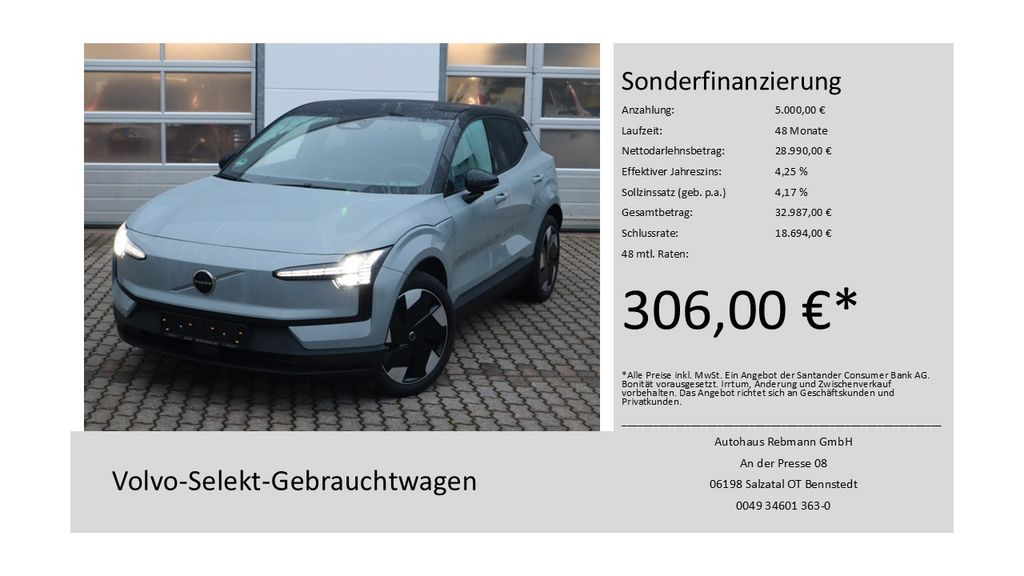 Volvo EX30 15.200 km 32.990 &euro; Salzatal OT Bennstedt 06198