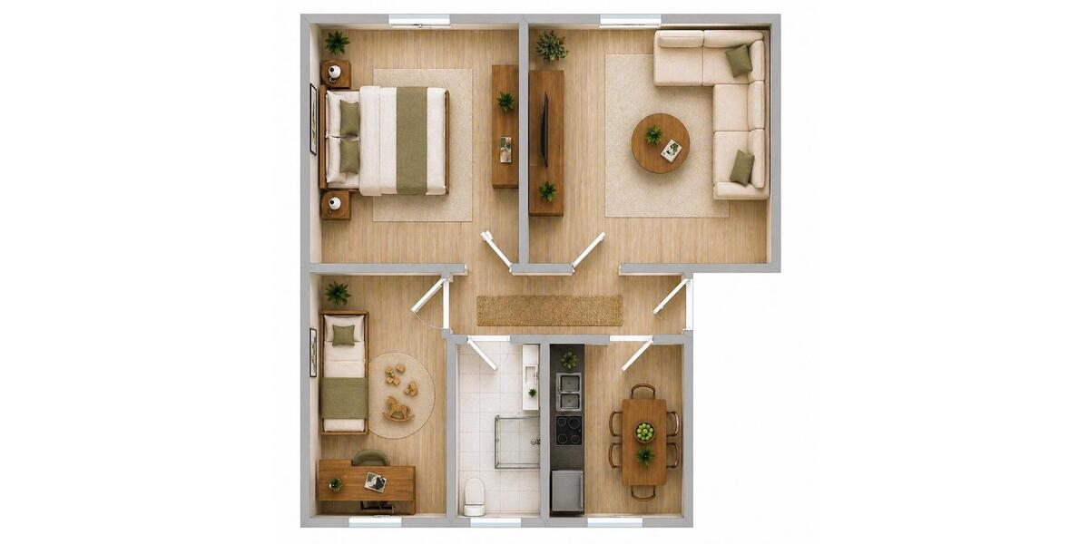 Etagenwohnung Köthen (Anhalt) - 3 Zimmer, 65 m&sup2;, 399&euro; | Angebot:26340930