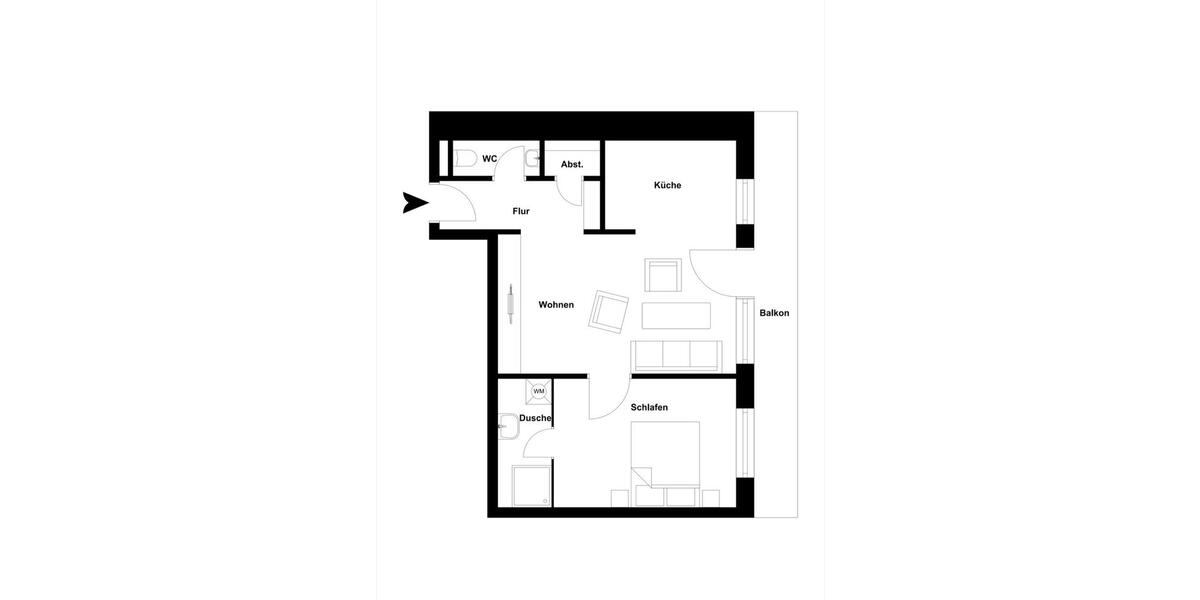 Hochparterre Vechta - 2 Zimmer, 52 m&sup2;, 164.900&euro; | Angebot:26264677
