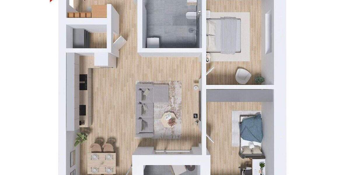 Etagenwohnung Auerbach Loh - 3 Zimmer, 71 m&sup2;, 248.500&euro; | Angebot:25760487