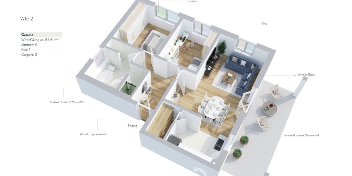 3 Zimmer - Neubau mit 5 Wohneinheiten „Am Fuß der Frankenwarte“ in Massivbauweise- Hier WE 2 - Etagenwohnung Höchberg | Angebot:25648424