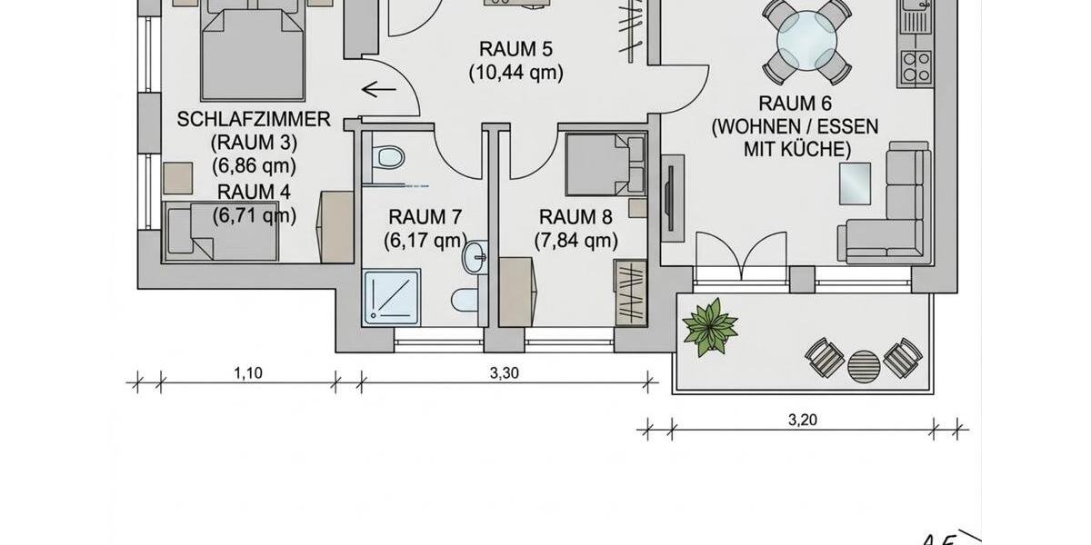 Etagenwohnung Himmelpforten - 3 Zimmer, 66 m&sup2;, 1.000&euro; | Angebot:25545473