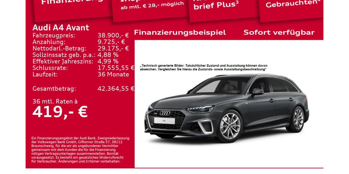 Audi A4 37.600 km 38.900 &euro; Berlin 12489