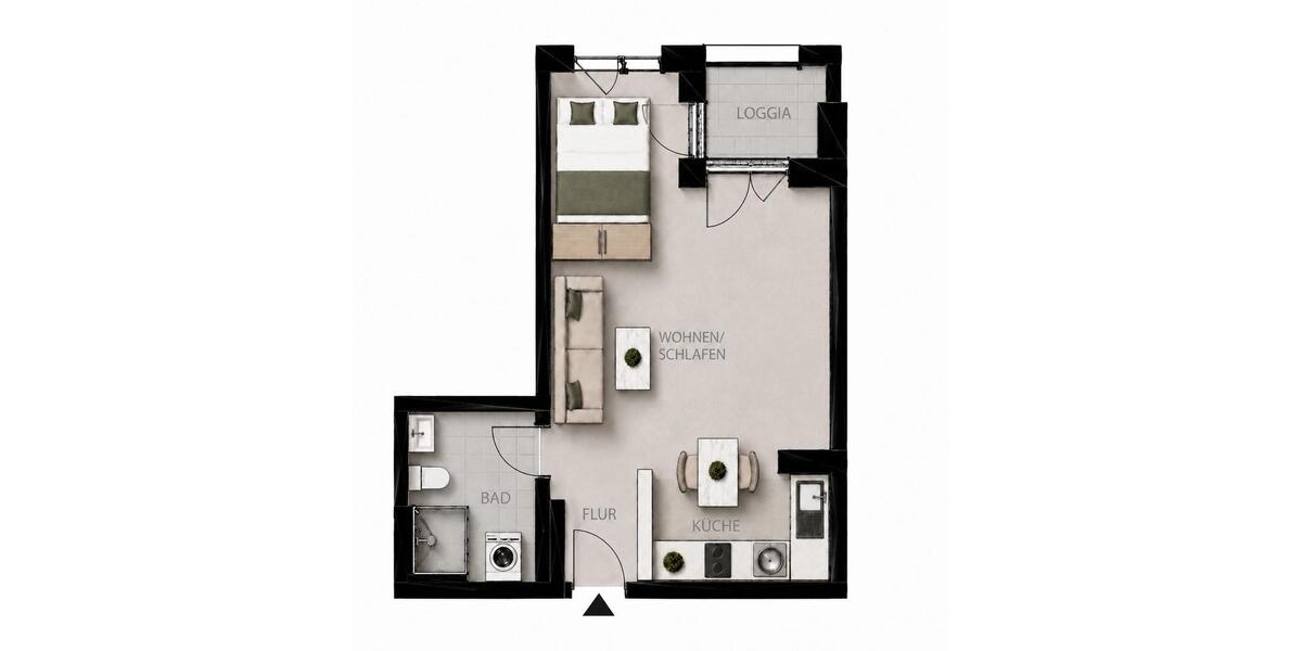 Etagenwohnung Frankfurt am Main Gallus - 1 Zimmer, 41 m&sup2;, 349.000&euro; | Angebot:26794280