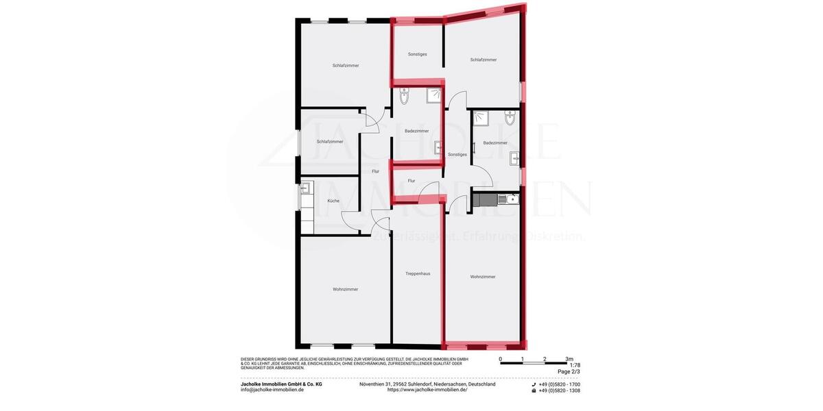 Etagenwohnung Bergen an der Dumme - 2.5 Zimmer, 53 m&sup2;, 430&euro; | Angebot:26459697
