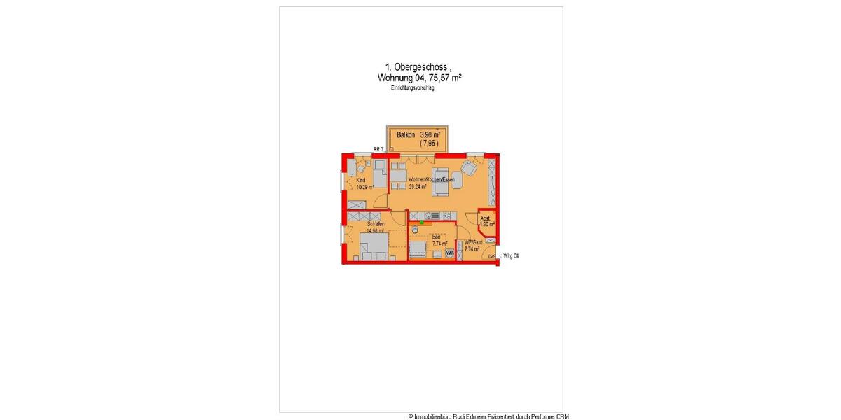 Etagenwohnung Metten - 3 Zimmer, 75 m&sup2;, 830&euro; | Angebot:25304933