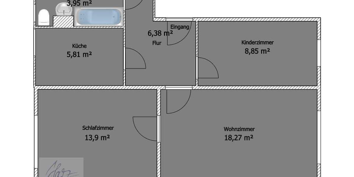 Etagenwohnung Zeithain - 3 Zimmer, 57 m&sup2;, 30.000&euro; | Angebot:24794115