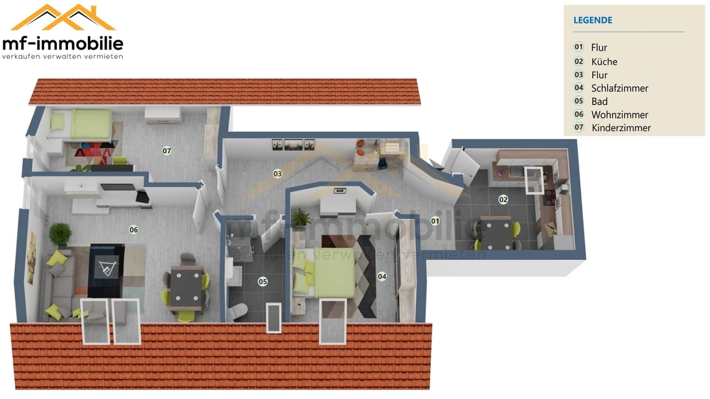 Schöne grosse 3-Raumwohnung 83 m² ruhige Lage in zweiter Reihe - Dachgeschoßwohnung Rätzlingen Rätzlingen | Angebot:25536456