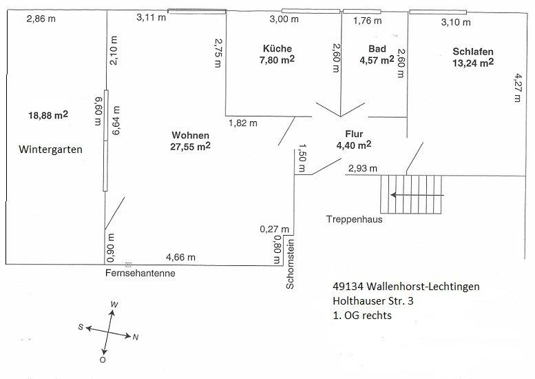 Etagenwohnung Wallenhorst - 2 Zimmer, 67 m&sup2;, 583&euro; | Angebot:26225412