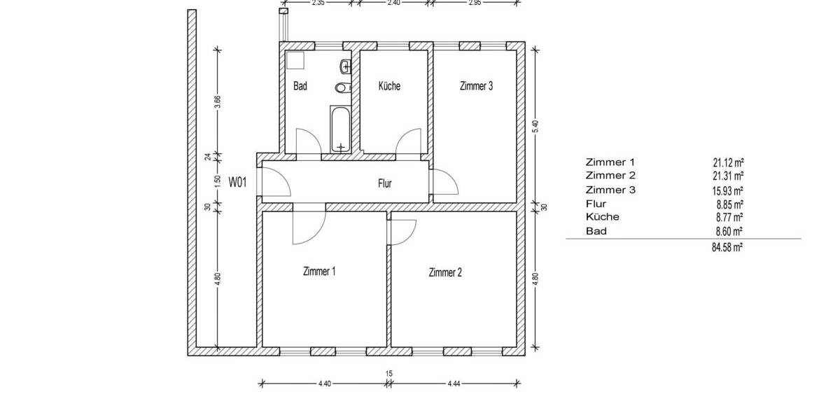Etagenwohnung Hohenstein-Ernstthal Ernstthal - 3 Zimmer, 79.900&euro; | Angebot:24807911