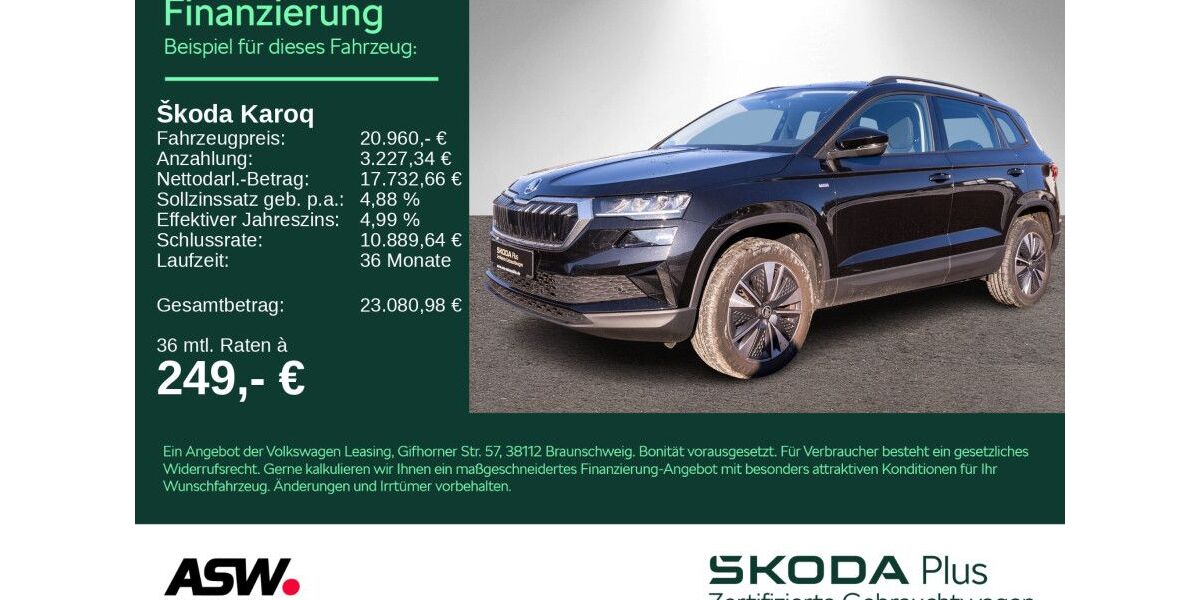 Skoda Karoq 77.900 km 20.960 &euro; Heilbronn 74076