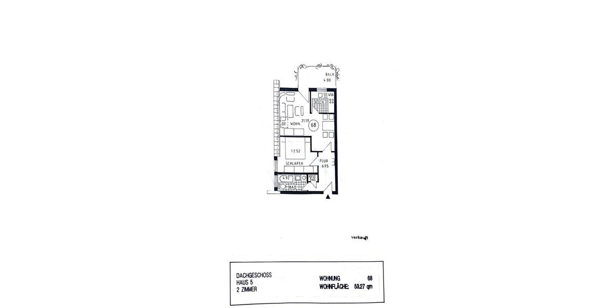 Dachgeschoßwohnung Hildburghausen - 2 Zimmer, 53 m&sup2;, 490&euro; | Angebot:26279344