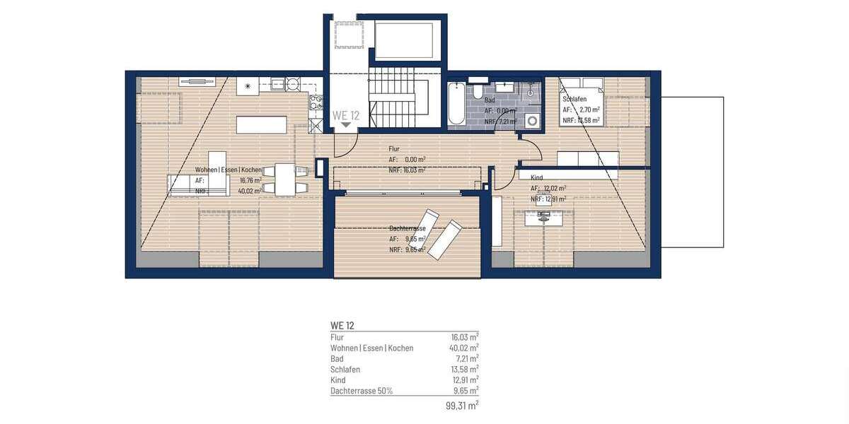 KfW40-Neubau: Traumwohnung mit Dachterrasse, 450m zum Kulkwitzer See, 3 Raum-Whg., Erstbezug 3 zimmer