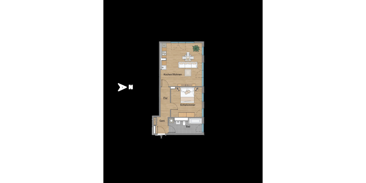 Etagenwohnung Leipzig Neustadt-Neuschönefeld - 2 Zimmer, 63 m&sup2;, 949&euro; | Angebot:25471655