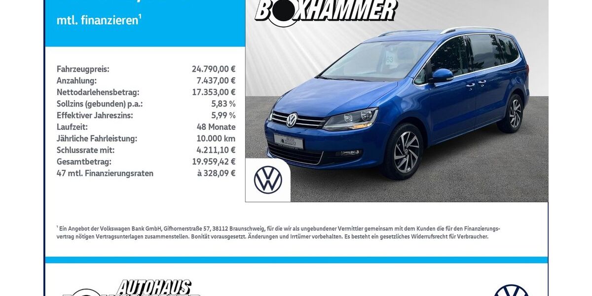 VW Sharan 70.353 km 24.790 &euro; Bad Aibling 83043