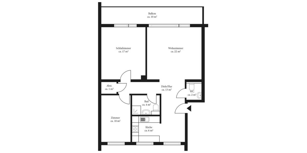 Etagenwohnung Bad Bramstedt - 3 Zimmer, 80 m&sup2;, 229.000&euro; | Angebot:25703058