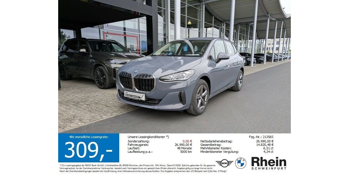 BMW 220 Active Tourer 6.615 km 26.445 &euro; Schweinfurt 97424