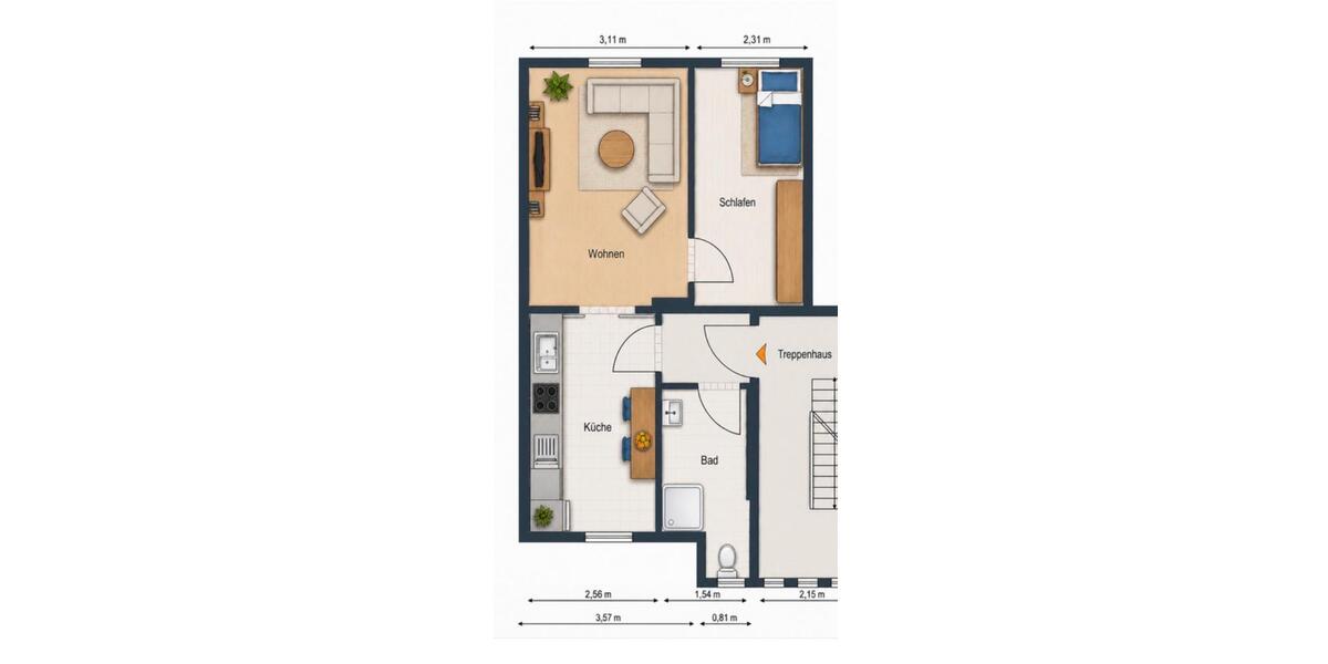 Hochparterre Aschersleben - 2 Zimmer, 35 m&sup2;, 30.000&euro; | Angebot:27007180