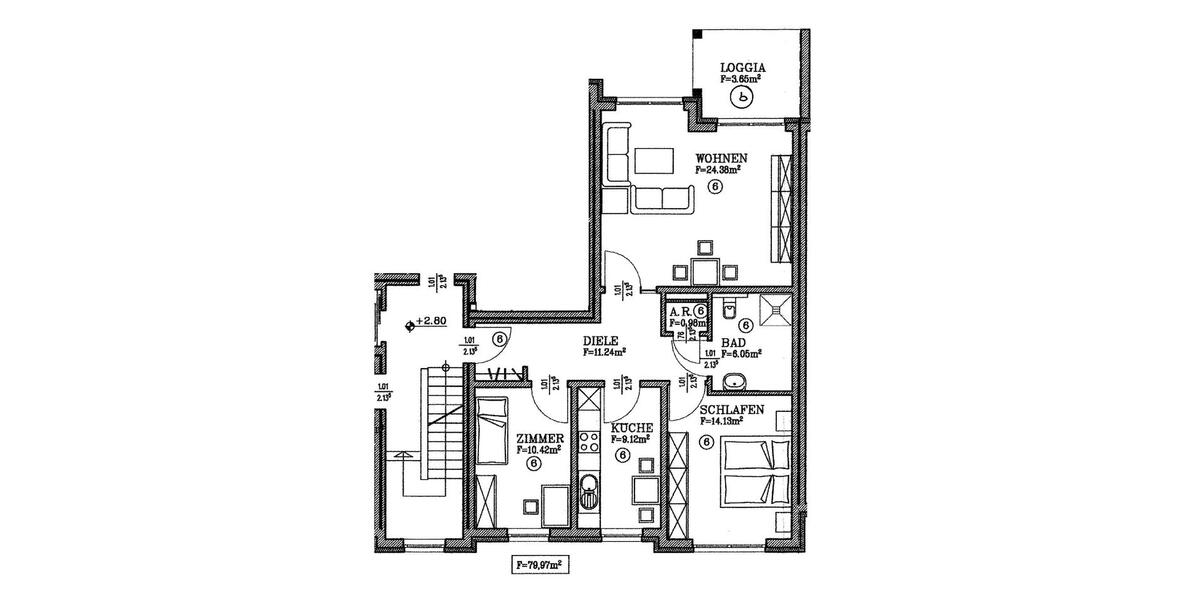 Etagenwohnung Schloß Holte-Stukenbrock Stukenbrock - 3 Zimmer, 80 m&sup2;, 280.000&euro; | Angebot:26030163