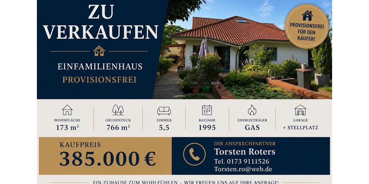 Einfamilienhaus Rees - 5.5 Zimmer, 173 m&sup2;, 385.000&euro; | Angebot:27094946