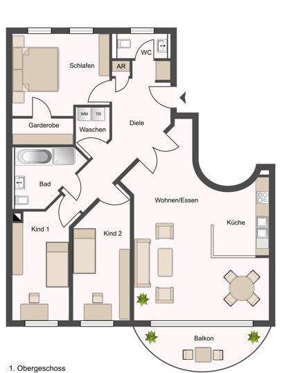 Etagenwohnung Erlangen / Büchenbach Büchenbach - 4 Zimmer, 108 m&sup2;, 469.000&euro; | Angebot:25780184