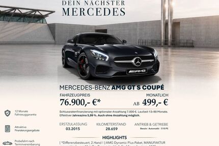 Mercedes-Benz AMG GT S 28.700 km 76.900 &euro; Ebersbach an der Fils 73061