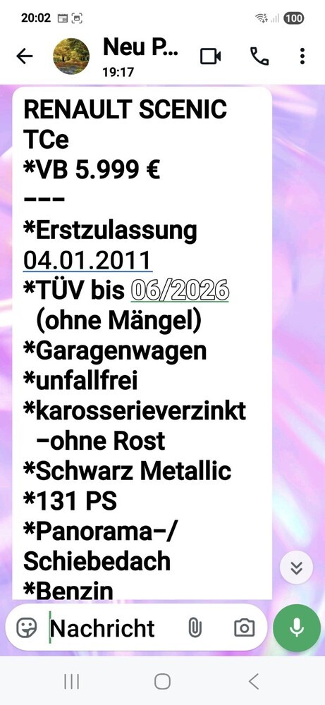 Renault Scenic 58.000 km 5.800 € Böblingen 71032