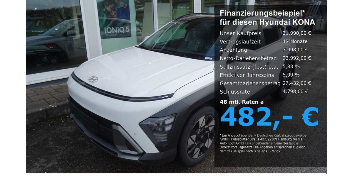 Hyundai KONA 5.200 km 31.990 &euro; Bad Feilnbach 83075