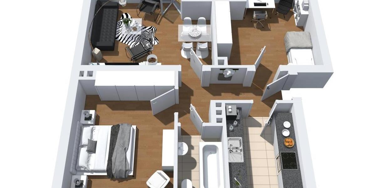 Erdgeschoßwohnung Herne Sodingen - 3 Zimmer, 60 m&sup2;, 469&euro; | Angebot:24895161